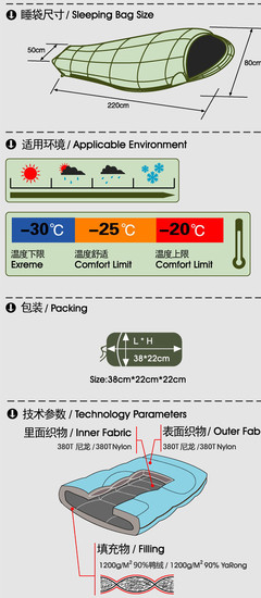 睡袋图片 露营羽绒睡袋 成人户外加厚保暖睡袋 鸭绒野外野营睡袋 喜马拉雅睡袋批发 零售